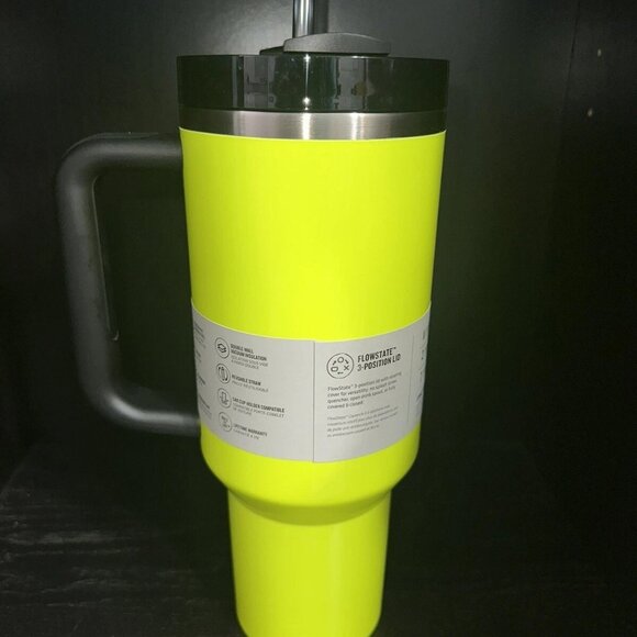 NEW NEON YELLOW Stanley Cup 40oz Quencher H2.0 FlowState Tumbler - Picture 3 of 4